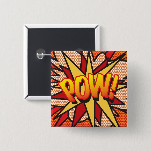 Comic Book Pop Art POW! Button (Vorne & Hinten)