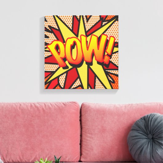 Comic Book Pop Art POW Superhero Leinwanddruck (Insitu (Wohnzimmer))