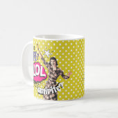 Comic-Book-Pop-Art Retro-Dame Lustig Kaffeetasse (Vorderseite Links)