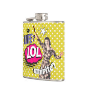Comic Book Pop Art Retro Lady Funny Flachmann (Links)