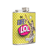 Comic Book Pop Art Retro Lady Funny Flachmann (Rechts)