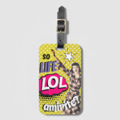 Comic Book Pop Art Retro Lady Funny Gepäckanhänger (Vorderseite Vertikal)