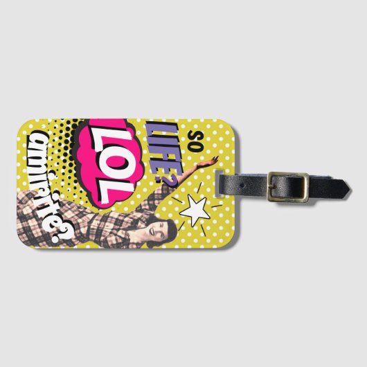 Comic Book Pop Art Retro Lady Funny Gepäckanhänger (Vorderseite (Horizontal))