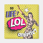 Comic Book Pop Art Retro Lady Funny Magnet (Vorne)
