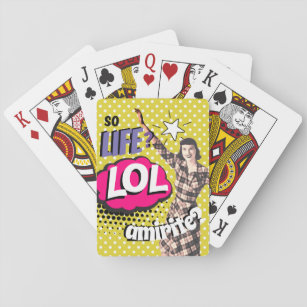 Comic Book Pop Art Retro Lady Funny Spielkarten