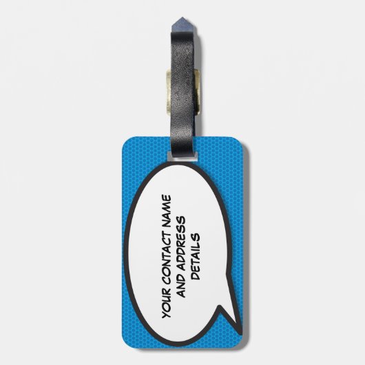 Comic Book Pop Art Shout Gepäckanhänger (Rückseite vertikal)