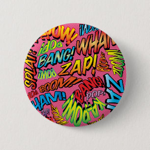 Comic Book Pop Art Sounds Button