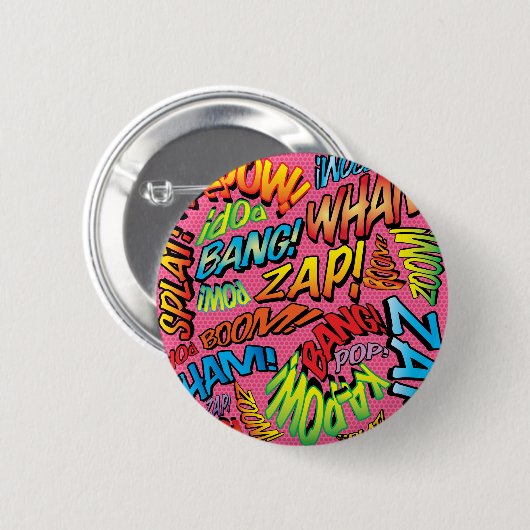 Comic Book Pop Art Sounds Button (Vorne & Hinten)