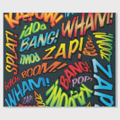 Comic Book Pop Art Sounds Geschenkpapier (Flach)