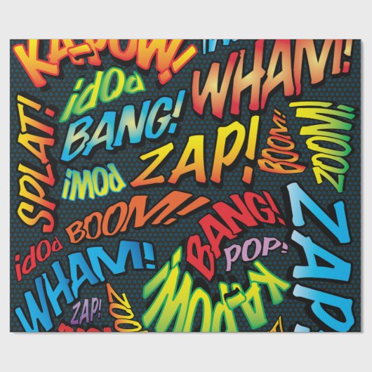 Comic Book Pop Art Sounds Geschenkpapier (Flach)