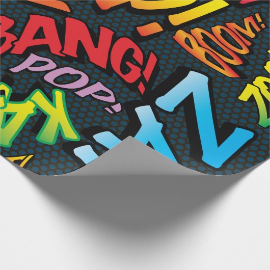 Comic Book Pop Art Sounds Geschenkpapier (Ecke)