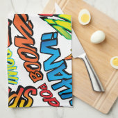 Comic Book Pop Art Sounds Geschirrtuch (Viertel Falte)