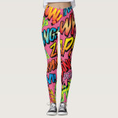 Comic Book Pop Art Sounds Leggings (Vorderseite)