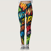 Comic Book Pop Art Sounds Leggings (Vorderseite)