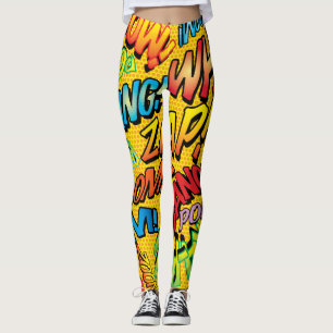Comic Book Pop Art Sounds Leggings
