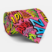 Comic Book Pop Art SOUNDS Superhero Krawatte (Gerollt)