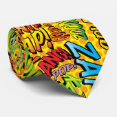 Comic Book Pop Art SOUNDS Superhero Krawatte (Gerollt)