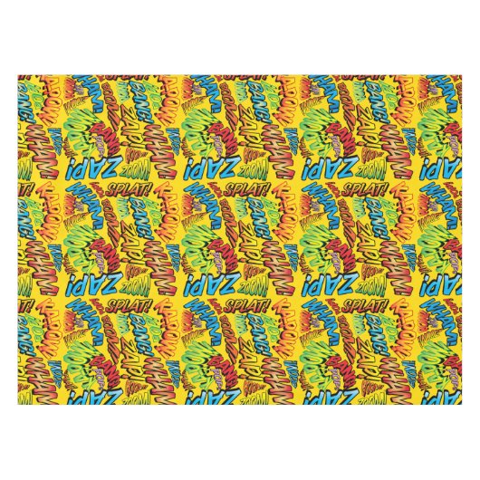 Comic Book Pop Art Sounds Tischdecke (Vorderseite (Horizontal))