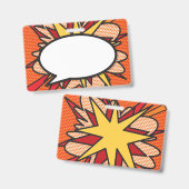 Comic Book Pop Art Speech Blase Ausweis (Vorder- & Rückseite)