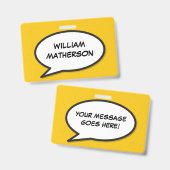 Comic Book Pop Art Speech Blase Ausweis (Vorder- & Rückseite)