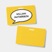 Comic Book Pop Art Speech Blase Ausweis (Vorder- & Rückseite)