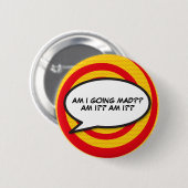 Comic Book Pop Art Speech Blase Button (Vorne & Hinten)