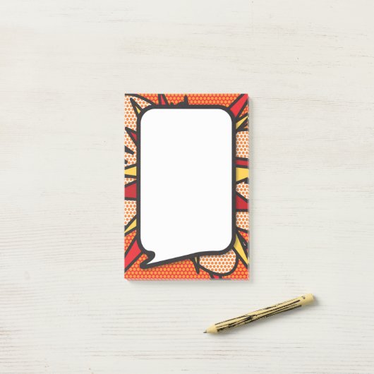 Comic Book Pop Art Speech Blase Post-it Klebezettel (Auf Schreibtisch)