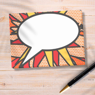 Comic Book Pop Art Speech Blase Post-it Klebezettel