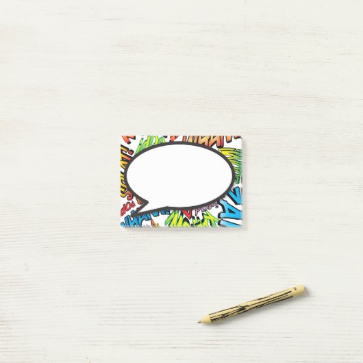 Comic Book Pop Art Speech Blase Post-it Klebezettel (Auf Schreibtisch)