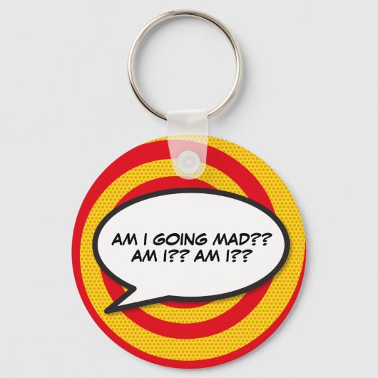 Comic Book Pop Art Speech Blase Schlüsselanhänger (Vorderseite)