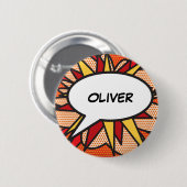 Comic Book Pop Art Speech Buble Button (Vorne & Hinten)