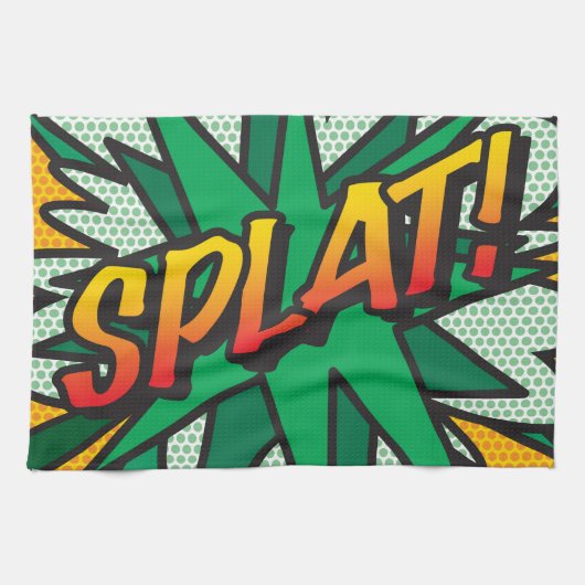 Comic Book Pop Art SPLAT Geschirrtuch (Horizontal)