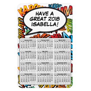 Comic Book Pop Art Sprechblase 2018 Kalender Magnet