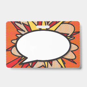 Comic-Book-Pop-Art-Sprechblase Ausweis