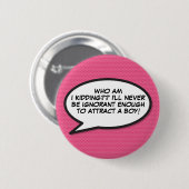 Comic-Book-Pop-Art-Sprechblase Button (Vorne & Hinten)