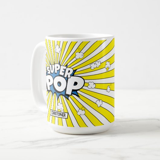 Comic Book Pop Art SUPER POP! Fun Pun Mug Kaffeetasse (Vorderseite Links)
