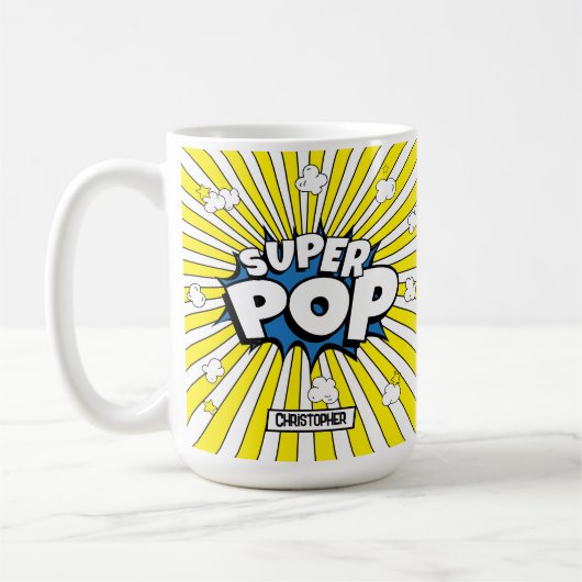 Comic Book Pop Art SUPER POP! Fun Pun Mug Kaffeetasse (Links)