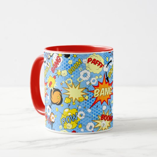Comic Book Pop Art Tasse (Vorderseite Links)