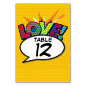 Comic Book Pop Art Tischnummer (Vorderseite)