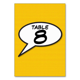 Comic Book Pop Art Tischnummer
