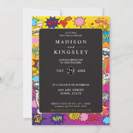 Comic Book Pop Art 💥 🎉 unglaubliche Hochzeit Einladung