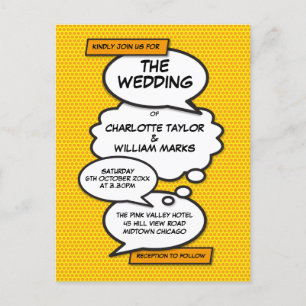 Comic Book Pop Art Wedding Einladung