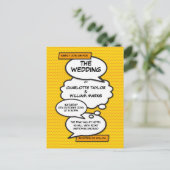 Comic Book Pop Art Wedding Einladung (Stehend Vorderseite)