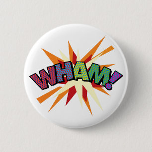 Comic Book Pop Art WHAM! Button