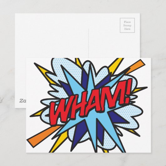 Comic Book Pop Art WHAM! Postkarte (Vorne/Hinten)