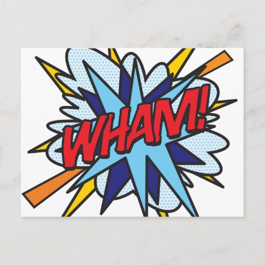 Comic Book Pop Art WHAM! Postkarte (Vorderseite)