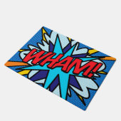 Comic Book Pop Art WHAM Superheld Fußmatte (Schrägansicht)