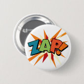 Comic Book Pop Art ZAP! Button (Vorne & Hinten)