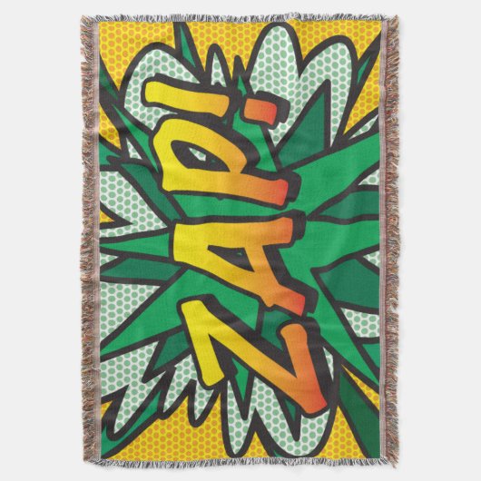 Comic Book Pop Art ZAP Decke (Vorderseite Vertikal)