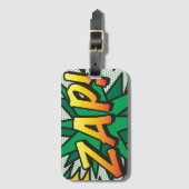 Comic Book Pop Art ZAP personalisiert Gepäckanhänger (Vorderseite Vertikal)